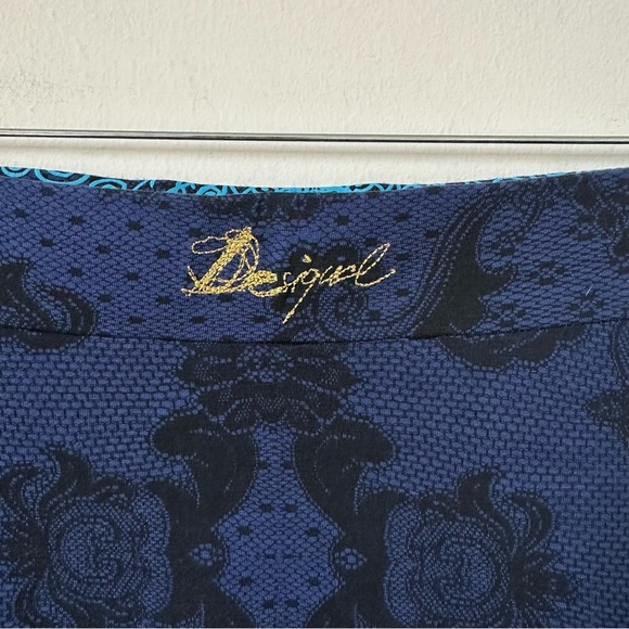 Desigual A- Line Black and Blue Paisley Print Skirt Size L - Picture 8 of 8